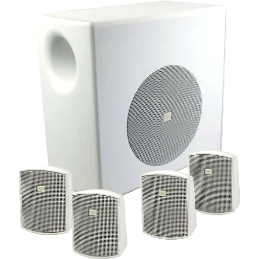 JBL C50 Packaged Subwoofer Loudspeaker System, Surface Mount, High Fidelity Sound, Includes 4 x Control 52 Loudspeakers, 70/100V and Low-Impedance Operation, Zinc Plated Steel, White | RiC50PACK - Image 2