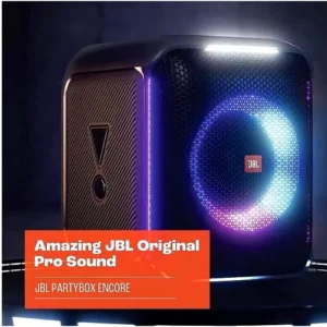 JBL Partybox Encore Portable Party Speaker with Digital Wireless Mic, 100W Powerful Sound, Dynamic Light Show, IPX Splash Proof, 10 Hours of Playtime, Multisource Playback, Black | JBLPBENCORE1MIC