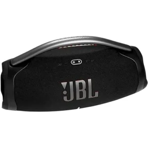 JBL Boombox 3 Portable Bluetooth Speaker, 3-Way Speaker, Metal Carry Handle with Silicone Grips, 1x Woofer, 2x Midrange & 2x Tweeters, Up to 24H of Playback, Pair Up to 2 Devices, Black | BOOMBOX3-BK