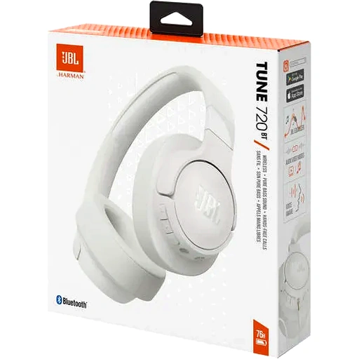 JBL Tune 720BT Wireless On-Ear Headphones, With Pure Bass Sound, 40mm Drivers, Bluetooth 5.3, Hands-Free Calls, Audio Cable, 76- Hours Battery Life,Multipoint Connection - White| T720BTWHT - Image 6