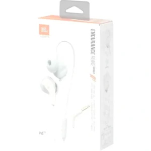 JBL Endurance Run 2 Wired Earphones, 8.2mm Driver Size, Remote Control in Cable, Built-In Mics, Magnetic Buds, TwistLock & FlexSoft Technology, Waterproof IPX5 Rating, White | ENDURRUN2WHT