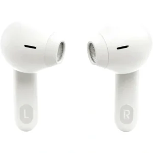 JBL Tune Flex True Wireless Noise Cancelling Earbuds, Pure Bass, ANC + Smart Ambient, 4 Microphones, 32H of Battery, Water Resistant & Sweatproof, Comfortable Fit - White, JBLTFLEXWHT