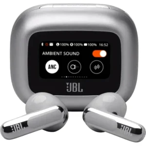 JBL Live Flex 3 Wireless Earbud Headphones, True Adaptive Noise Cancelling, High Resolution Signature Sound, BT 5.3, 50H Battery Life, IP54 Waterproof, Open-Back Stick Design, Silver | JBLLIVEFLEX3SIL