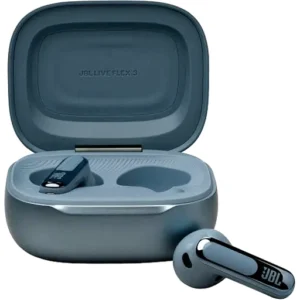 JBL Live Flex 3 Wireless Earbud Headphones, True Adaptive Noise Cancelling, High Resolution Signature Sound, BT 5.3, 50H Battery Life, IP54 Waterproof, Open-Back Stick Design, Silver | JBLLIVEFLEX3BLU