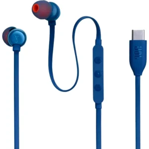JBL Tune 310C Headphones Wired In-Ear Headphones Pure Bass Sound, 3-Button EQ Selection, Make Clear Calls with USB-C Devices, Microphone and USB-C Port - Blue | JBLT310CBLU
