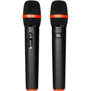 JBL MIC-300 UHF Microphones, Wireless, 100dB Dynamic Range, 40Hz-15KHz Frequency Response, Signal-to-Noise Ratio, Up to 10M Connectivity Range, Up to 14 Hours Playtime, Black/Orange | MIC-300-SD24-JAA