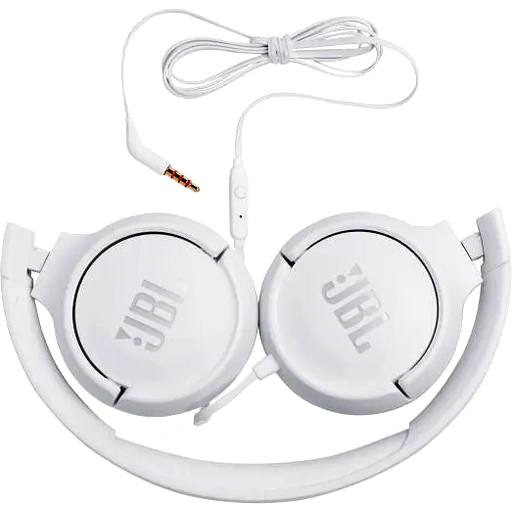 JBL Tune 500 Wired On-Ear Headphones, Deep Pure Bass Sound, 32 mm Drivers, 1-Button Remote/Mic, Foldable Design, Hands-Free Calling, Tangle-Free Flat Cable, Voice Assistant, White| JBLT500WHT - Image 2