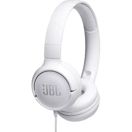 JBL Tune 500 Wired On-Ear Headphones, Deep Pure Bass Sound, 32 mm Drivers, 1-Button Remote/Mic, Foldable Design, Hands-Free Calling, Tangle-Free Flat Cable, Voice Assistant, White| JBLT500WHT - Image 3