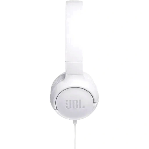 JBL Tune 500 Wired On-Ear Headphones, Deep Pure Bass Sound, 32 mm Drivers, 1-Button Remote/Mic, Foldable Design, Hands-Free Calling, Tangle-Free Flat Cable, Voice Assistant, White| JBLT500WHT - Image 5
