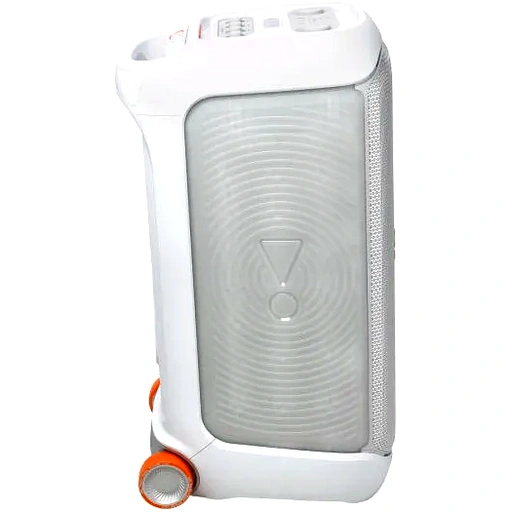 JBL PartyBox Stage 320 Portable Bluetooth Speaker, With Wheels, 5.4 Bluetooth, 240W, Splash Proof, Multi Speaker Connection, Dual Mic & Guitar Inputs, 18H Max Playing Time, White | JBLPBSTAGE320SW - Image 5