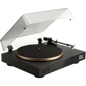JBL Spinner BT Turntable, Bluetooth 5.2 with Qualcomm aptX HD Audio, Removable Head Shell, Adjustable Counterweight, Adjustable Anti-skate, Black / Gold | JBLSPINNERBTGLDEU