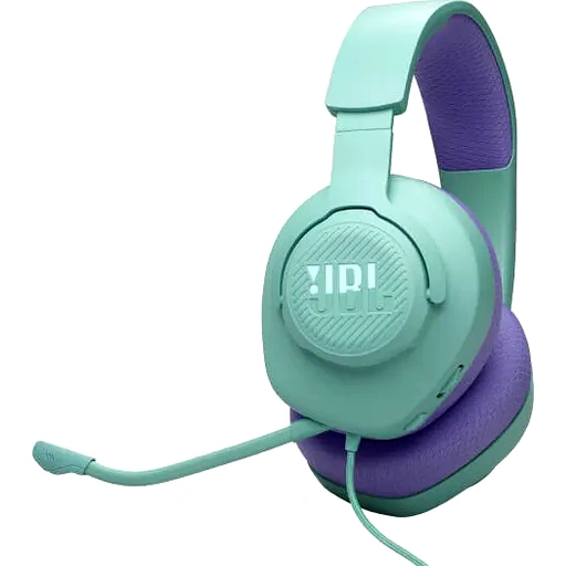 JBL Quantum 100M2 Wired Gaming Headphones, 40mm Dynamic Drivers, Detachable Boom, Directional Microphone Pick-Up Pattern, Fabric-Covered Memory Foam Ear Cushions, 1.2m Cable, Cyan | JBLQTUM100M2CYN - Image 2