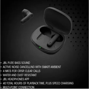 JBL Wave Flex 2 True Wireless Earbuds, 12mm Dynamic Driver, Bluetooth 5.3 Connectivity, Up to 40hrs Total Playback Time, Smart Ambient Technology, IP54 Rated Protection, Blue | JBLWFLEX2BLU