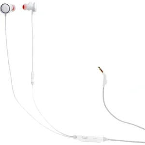 JBL Quantum 50 Wired In-Ear Earphone, 8.6mm Drivers, 20 Hz - 20 kHz Frequency Response, QuantumSOUND Signature, Built-in Microphone, Twistlock Technology, White | JBLQUANTUM50WHTAM