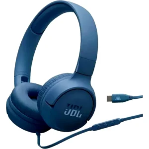 JBL Tune 520C USB-C Wired Headphones, 32mm Driver, Built-in Mic, Hands Free Call, Voice Assistant integration, Foldable, 3 Button Remote, Hi-Res Audio,  Pure Bass Sound, Comfort Blue | JBLT520CBLU