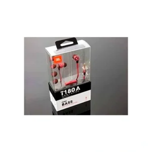JBL Wired Earphone with Microhpne - T180A - Red | 6925281915611