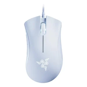 RAZER DeathAdder Essential Gaming Mouse – 6400 DPI Optical Sensor, 5 Programmable Buttons, Mechanical Switches, Rubber Side Grips – Mercury White