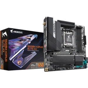GIGABYTE B650 MAORUS Elite AX (AM5/LGA 1718, AMD B650, Micro-ATX, 5-Year Warranty, DDR5, 2× M.2, PCIe 5.0, USB 3.2 Gen 2×2 Type-C, Intel 2.5 GbE LAN, Q-Flash Plus, EZ-Latch, Gaming Motherboard)