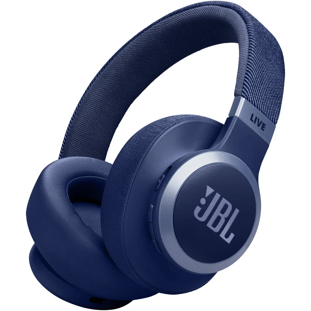 JBL Live 770NC Wireless Headphones, 40mm Driver Size, Bluetooth 5.3 with LE Audio Support, Signature Sound & Surround Sound, Built-In Microphone, Active Noise Cancelling, Blue | JBLLIVE770NCBLU