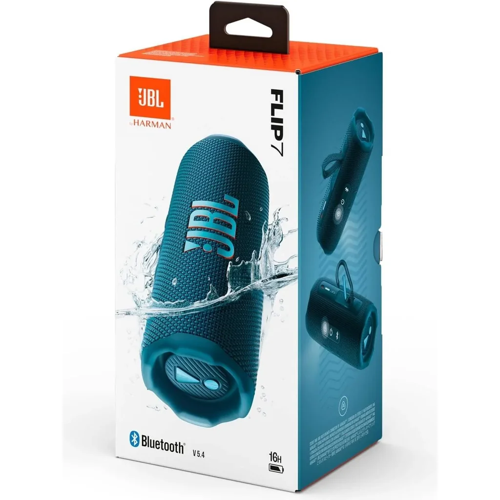 JBL Flip 7 Portable Bluetooth Speaker, Bluetooth 5.4 Version, 25 W RMS for Woofer, 10 W RMS for Tweeter, Lossless Audio Playback, Waterproof, Dustproof, & Drop-Proof, Blue | JBLFLIP7BLU - Image 10