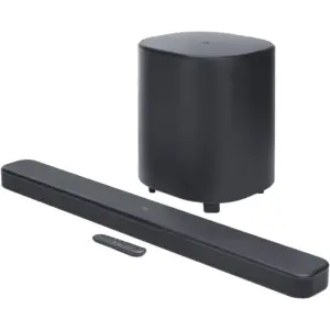 JBL Bar 500MK2 Sound Bar, 5x (42x80)mm Racetrack Drivers, 4x 0.75" (20mm) Tweeters, 5.1 Channel, 40Hz - 20kHz Frequency Response, MultiBeam 3.0 Technology, PureVoice 2.0, Black | JBLBAR500M2BLK