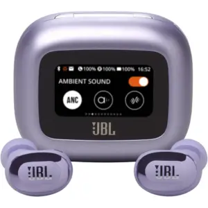 JBL Live Buds 3 True Wireless Earbuds, 10mm Driver Size, 6 Microphones, True Adaptive Noise Cancelling, JBL Spatial Sound, Bluetooth 5.3, 40 Hours of Playback, Purple | JBLLIVEBUDS3PURAM