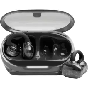 JBL Soundgear Clips Open Ear Wireless Earbuds, JBL OpenSound Technology, Adaptive Bass Boost, 32 Hours Battery Life, Bluetooth 5.4, IP54 Water Dust Resistant, Hands Free Calls, Black | JBLSNDGEARCLBLK