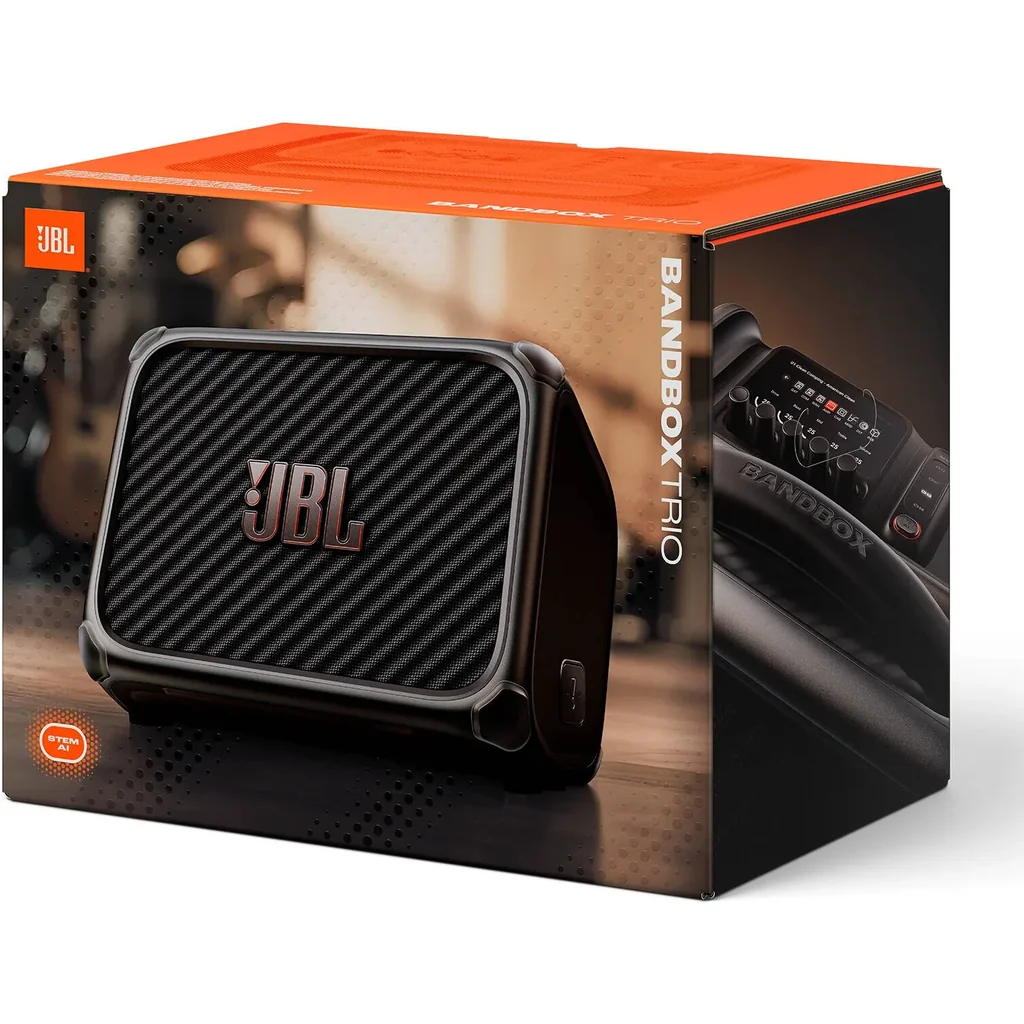 JBL BandBox Trio AI-Powered Practice Amp & Portable Speaker, 135W, Bluetooth, Stem AI Audio Separation, 4-Channel Mixer, Built-in Effects, LCD Screen & Rechargeable Battery, Black | JBLBANDBOXTRIO - Image 3