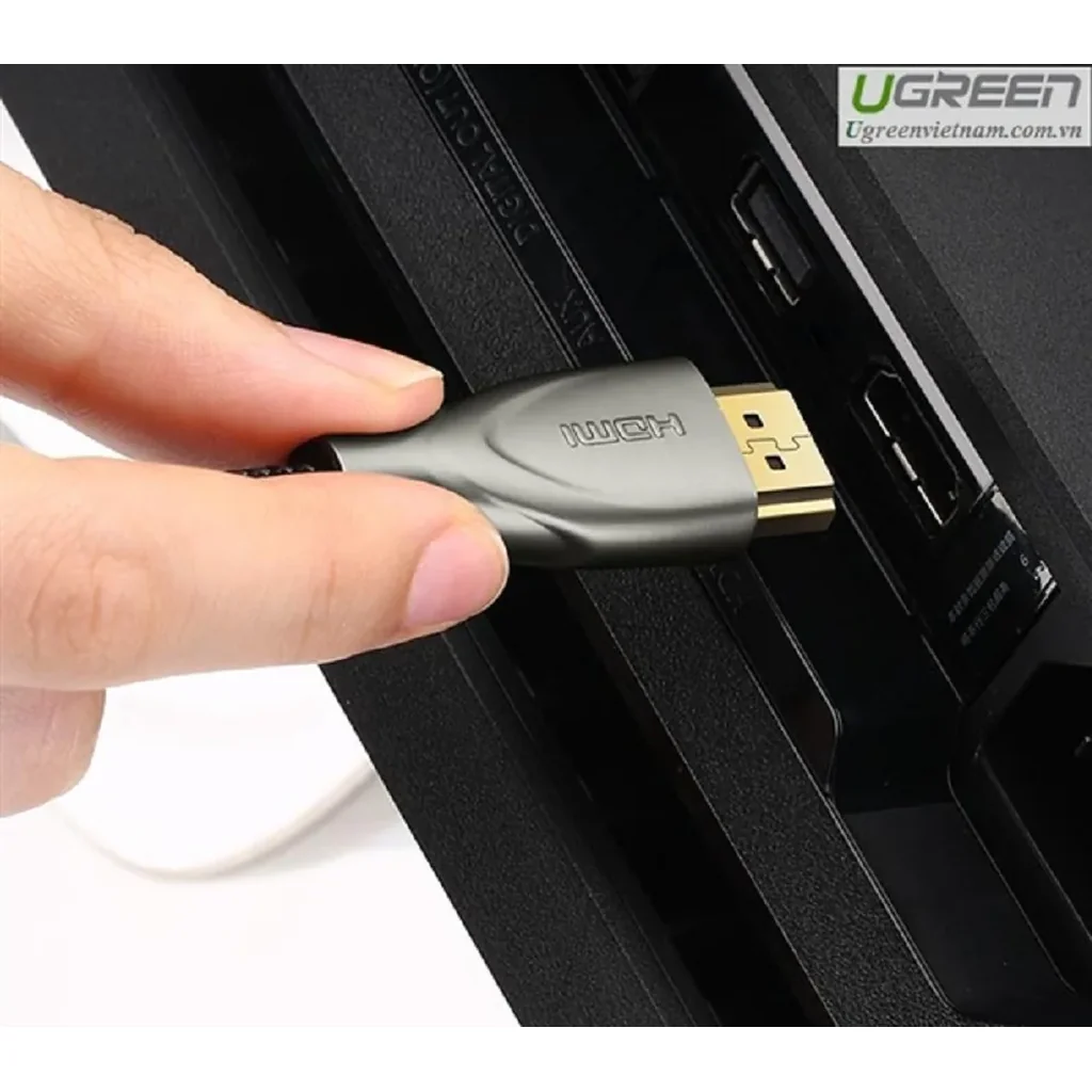 Ugreen HDMI 2.0 Carbon Fiber Zinc Alloy Cable, 3 Meter Length, 24K Metal Plated Cable Head, Gray | 50109 - Image 2
