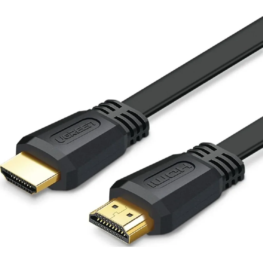UGreen HDMI 2.0 Flat Cable, Supports Resolution Up to 4Kx2K@60Hz, 18 Gbps Transmission Speed, Flat Design, 24K Gold Connectors, 3 Meter Cable Length, Black | 50820