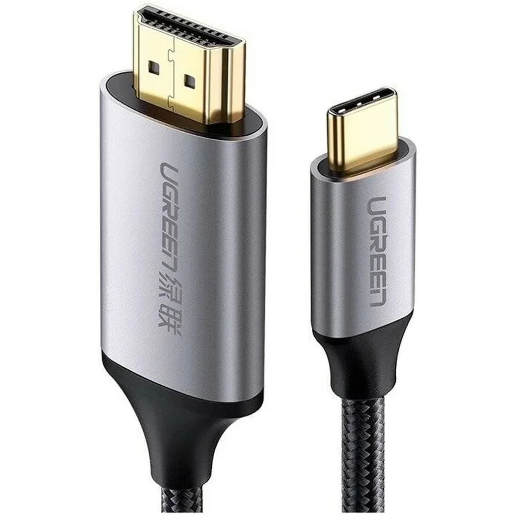 Ugreen USB-C to HDMI Male to Male Cable, Nylon Braided Cable + Aluminium Case, Supports HDCP 1.4/2.2, 4K (3840x2160)@ 60Hz, USB-C & Thunderbolt 3, 1.5 Meter, Gray Black | 50570 - Image 2