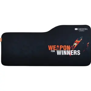 Canyon Extra Large Gaming Mouse Pad, Anti Slip Natural Base, Jacquard, Anti Fray Stitched Edges, 930x350x430mm Size, Black | CND-CMP10