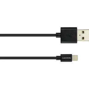 Canyon MFI-1 Ultra Compact Cable, Certified by Apple, 1M Length, Easily Connect To Laptop USB Port and USB Charger, Black | CNS-MFICAB01B