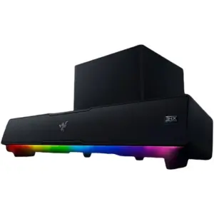 Razer Leviathan V2 PC Gaming Soundbar with Subwoofer, THX Spatial Audio, Compact Desktop Form Factor, 45 Hz-20 kHz Frequency Response, Bluetooth 5.2, USB Audio Input, Black | RZ05-03920100-R3G1