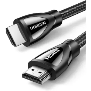 UGREEN 8K HDMI 2.1 Ultra High Speed Cable, Supports 4K@240Hz and 8K@60Hz, 48Gbps Bandwidth, Male-Male with Braided, Support 3D And Lip Sync, 48 Gbps, Nickel Plated, 2 Meter Length, Black | 80403