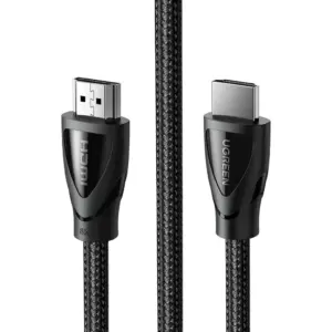 Ugreen HDMI 8K Ultra High Speed Cable, Male to Male with Braided, 5 Meter Length, Support 3D And Lip Sync, 48 Gbps, Nickle Plated, Black | 80405