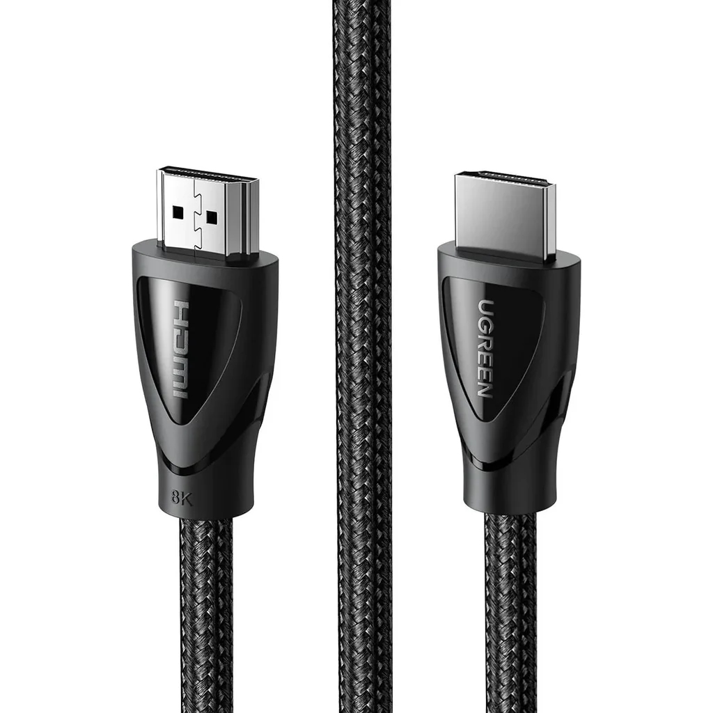 Ugreen HDMI 8K Ultra High Speed Cable, Male to Male with Braided, 5 Meter Length, Support 3D And Lip Sync, 48 Gbps, Nickle Plated, Black | 80405