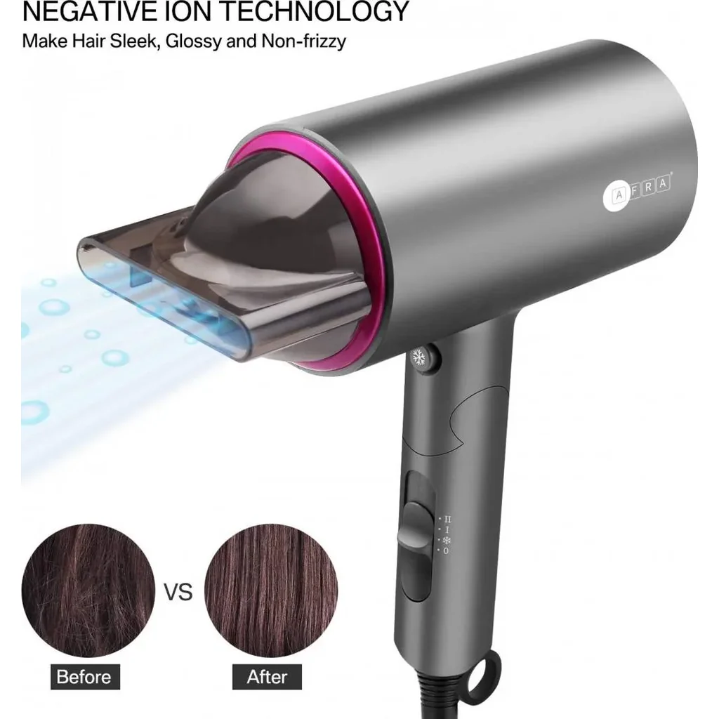 AFRA Japan Hair Dryer, 1400W Power, DC Motor, Cool Shot Function, Concentrator, Ionic Function, Multiple Temperature Settings, G-Mark, ESMA, RoHS, And CB Certified | AF-1400HDPG - Image 4