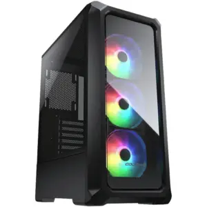 Cougar Archon 2 RGB Mid Tower ATX Gaming Case, 7 Expansion Slots, 2.5" / 3.5'' Drive Bays, 120mm Cooling Fan Support, 360mm Radiator Support, Tempered Glass Left Panel, USB 3.0, Black | 385CC50.0003