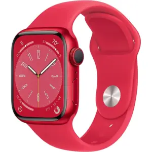 Apple Watch Series 8, GPS 41mm (PRODUCT) Red Aluminum Case with (PRODUCT) Red Sport Band, Regular | Apple watch 8 Red
