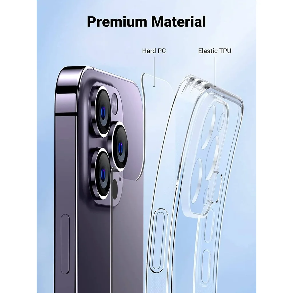 UGREEN iPhone 14 Pro Case, 6.1" Anti-Yellowing Military Back, Hard Anti-Explosion Back, Ultra Thin Case, Anti-Drop Shockproof Protection, Full Coverage Lens, Clear Case For iPhone 14 Pro | 90940 - Image 5