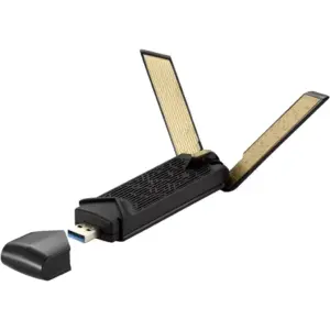 ASUS USB-AX56 Dual Band AX1800 WiFi Adapter, 1800 Mbps, WPA3 Security, 4 GHz/5 GHz Frequency, High Efficiency, Plug & Play, Black | 90IG06H0-MO0R10