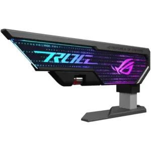 Asus XH01 ROG Herculx Graphics Card Holder, Toolless Mount, Convenient Integrated Level, Zinc Alloy Structure, Height Adjustable From 72 to 128mm, Aura Sync, For RTX 40 Series, Black | 90DA0020-B09000