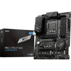 MSI Pro Z790-P Wifi DDR5 ATX Motherboard, LGA 1700 Socket, Intel Z790 Chipset, 4x DDR5 -128GB Max Memory, Wi-Fi 6E / BT 5.2, 2.5Gbps LAN, M.2 Shield Frozr, Lightning Gen5, 14 Duet Rail | 911-7E06-010