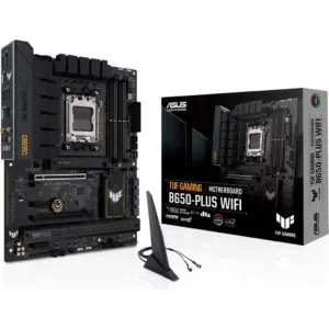 Asus Tuf Gaming B650-Plus Wifi DDR5 ATX Motherboard, AMD Socket AM5, B650 Chipset, 2.5Gb Ethernet, Bluetooth, WiFi 6E 6GHz, Max 128GB 4xDIMM Memory, PCIe 4.0x16, 3xM.2 Slot | 90MB1BZ0-M0EAY0