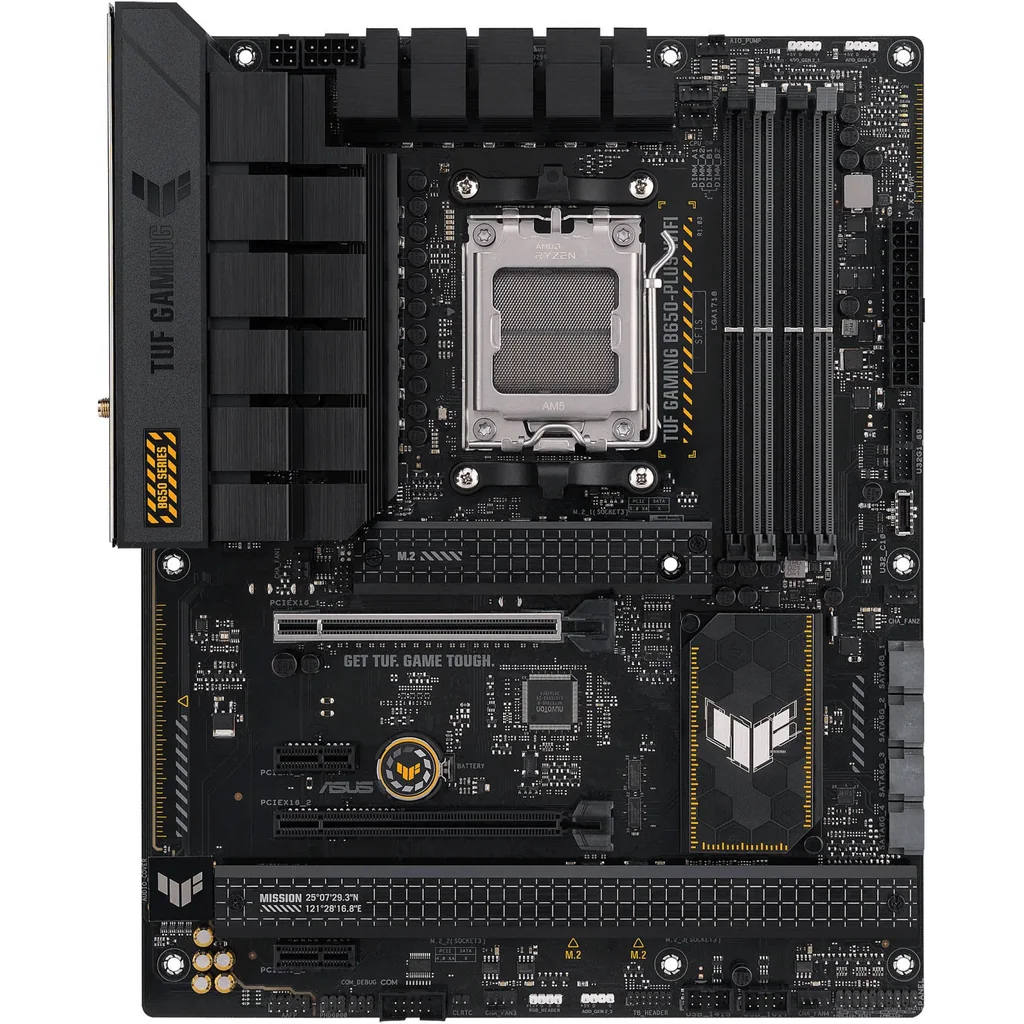 Asus Tuf Gaming B650-Plus Wifi DDR5 ATX Motherboard, AMD Socket AM5, B650 Chipset, 2.5Gb Ethernet, Bluetooth, WiFi 6E 6GHz, Max 128GB 4xDIMM Memory, PCIe 4.0x16, 3xM.2 Slot | 90MB1BZ0-M0EAY0 - Image 2