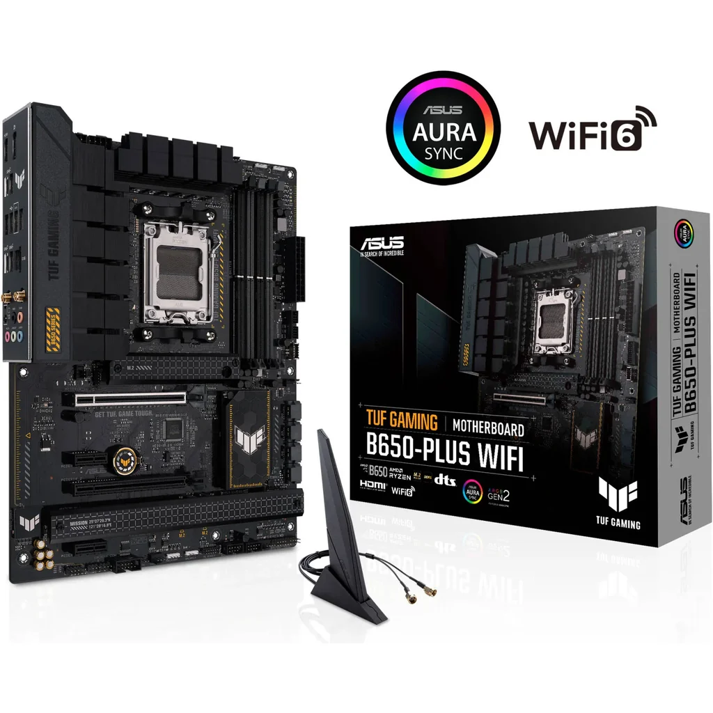 Asus Tuf Gaming B650-Plus Wifi DDR5 ATX Motherboard, AMD Socket AM5, B650 Chipset, 2.5Gb Ethernet, Bluetooth, WiFi 6E 6GHz, Max 128GB 4xDIMM Memory, PCIe 4.0x16, 3xM.2 Slot | 90MB1BZ0-M0EAY0 - Image 6