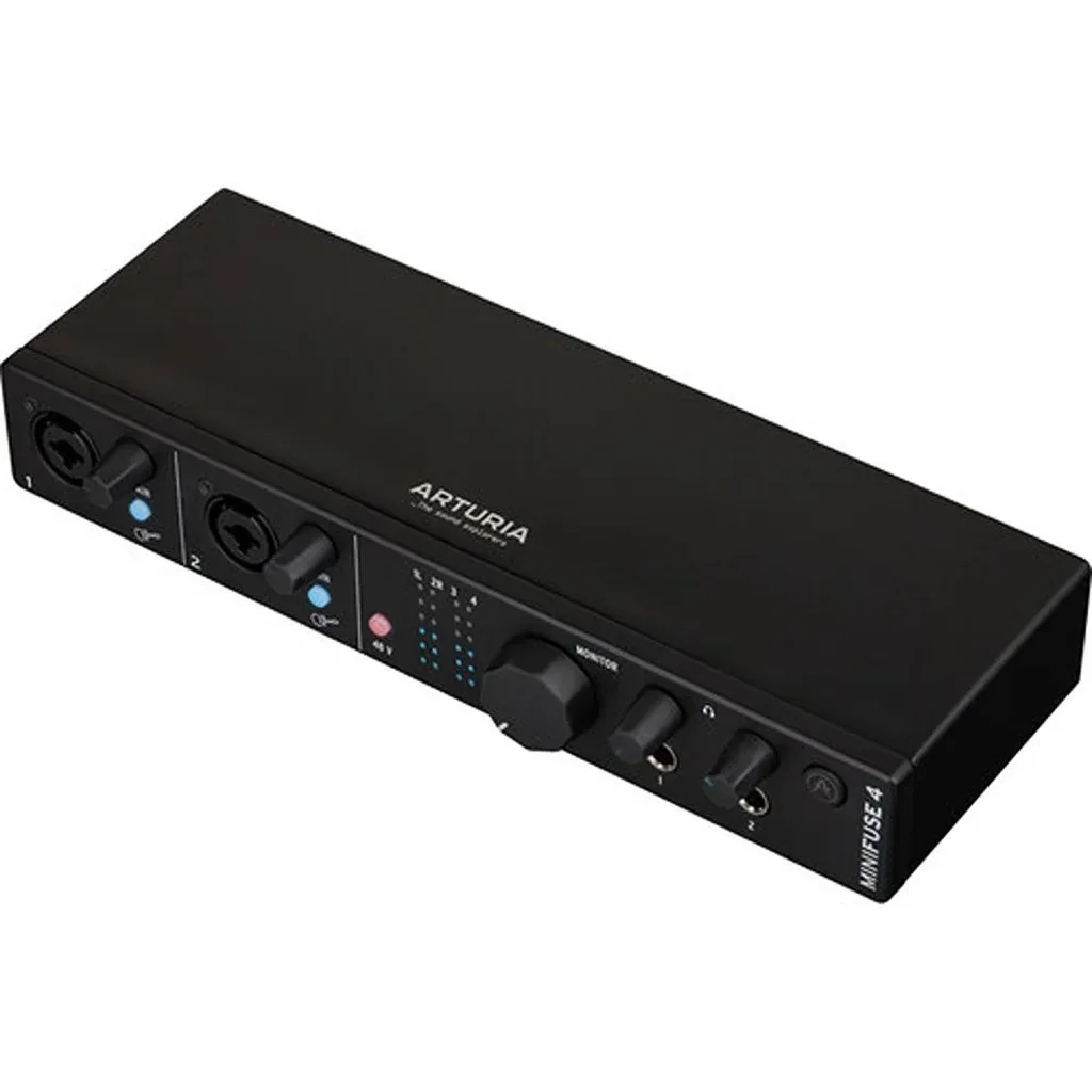 Arturia MiniFuse 4 Portable 4x4 USB Type-C Audio/MIDI Interface, 2 USB Hub For Keyboard Controllers, Phantom Power & MIDI I/O, USB Type-C, 2 Headphone Outs, 24-Bit/192 kHz Converters, Black | 800103 - Image 2