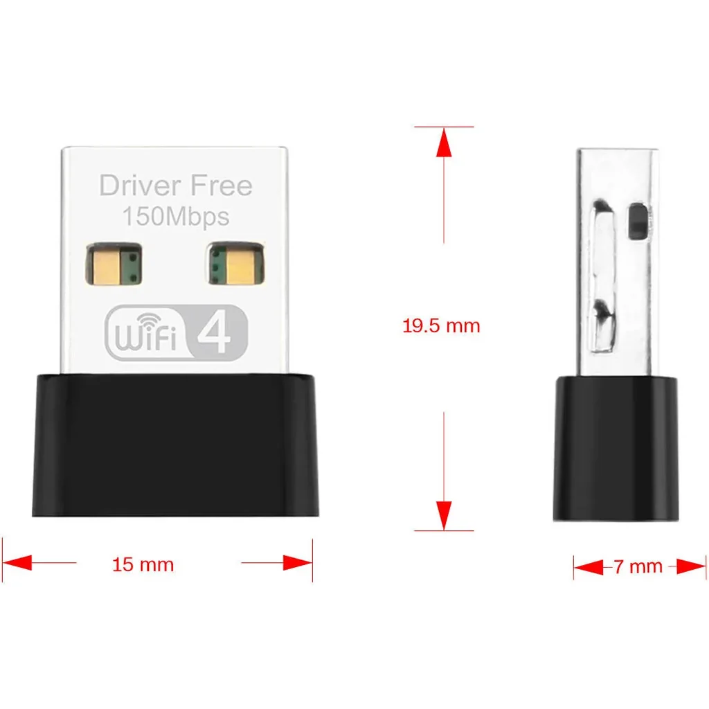 COMMANDO Wireless USB Network Adapter, 150Mbps Transmission Rate, 20dBm Transmit Power, Internal Antenna, Supports 64/128-bit WEP, For Desktop / PC, Wider Coverage, Black | AIR-WA150 - Image 4