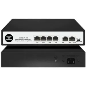 CMD E300 4FE PoE+ Switch, Unmngd, IEEE802.3af/at, 15.4W/30W PoE+, 4x10/100Mbps PoE+ ports, 1.2Gbps Swtch Cap, 65W Pwr, Blk | E300-4P+2FE